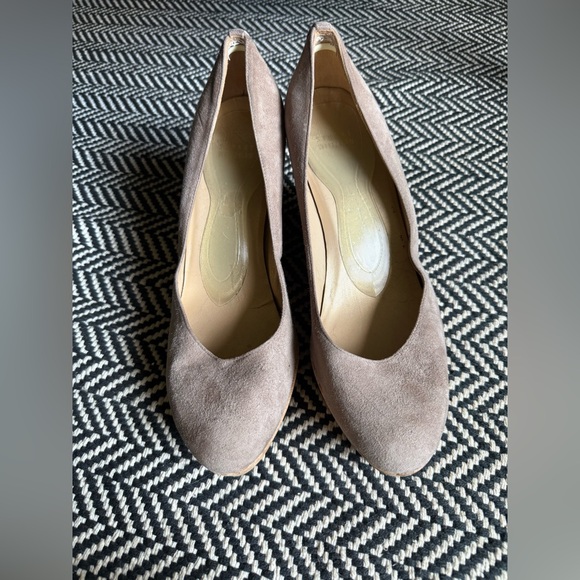 Stuart Weitzman Corkswoon Suede Leather Cork Wedge Shoes Tan Nude Size 10 - Picture 3 of 9